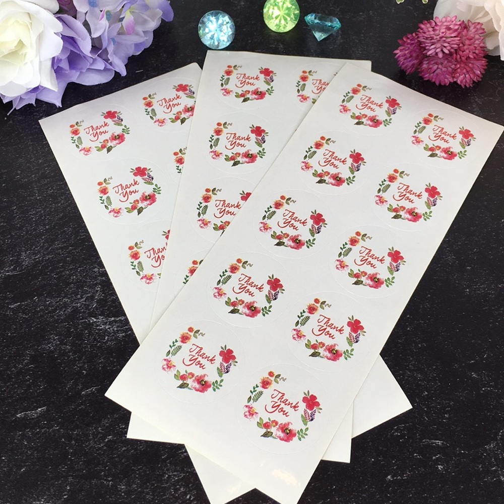 30 1” inch Round Thank You Stickers CLEARANCE - Picture 2 of 6